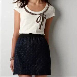 Vintage Ann Taylor LOFT Metallic Sheen Jacquard Mini Skirt Size 6